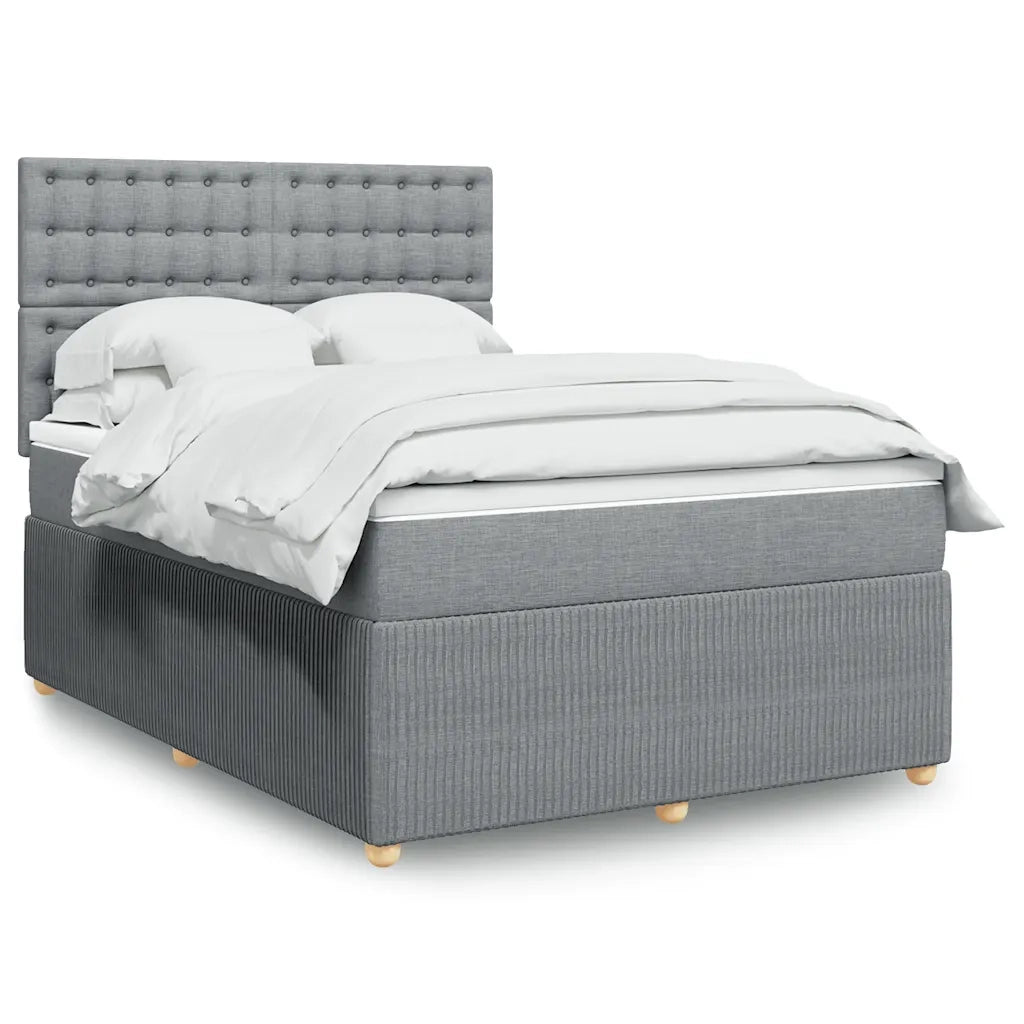 Giroletto a Molle con Materasso Grigio Chiaro 140x190cm Tessuto 3292065
