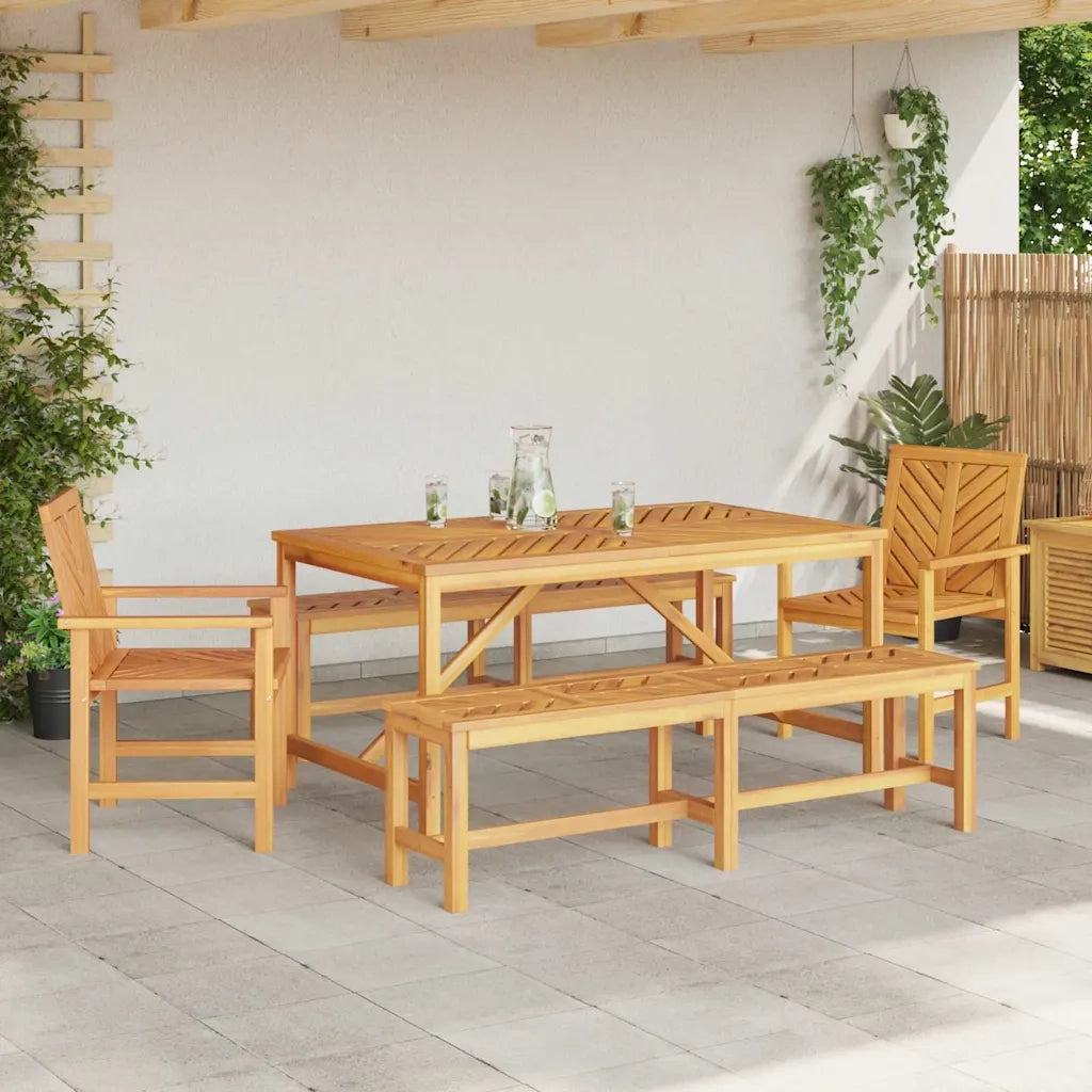 Set da Pranzo per Giardino 5 pcs Marrone 3154113