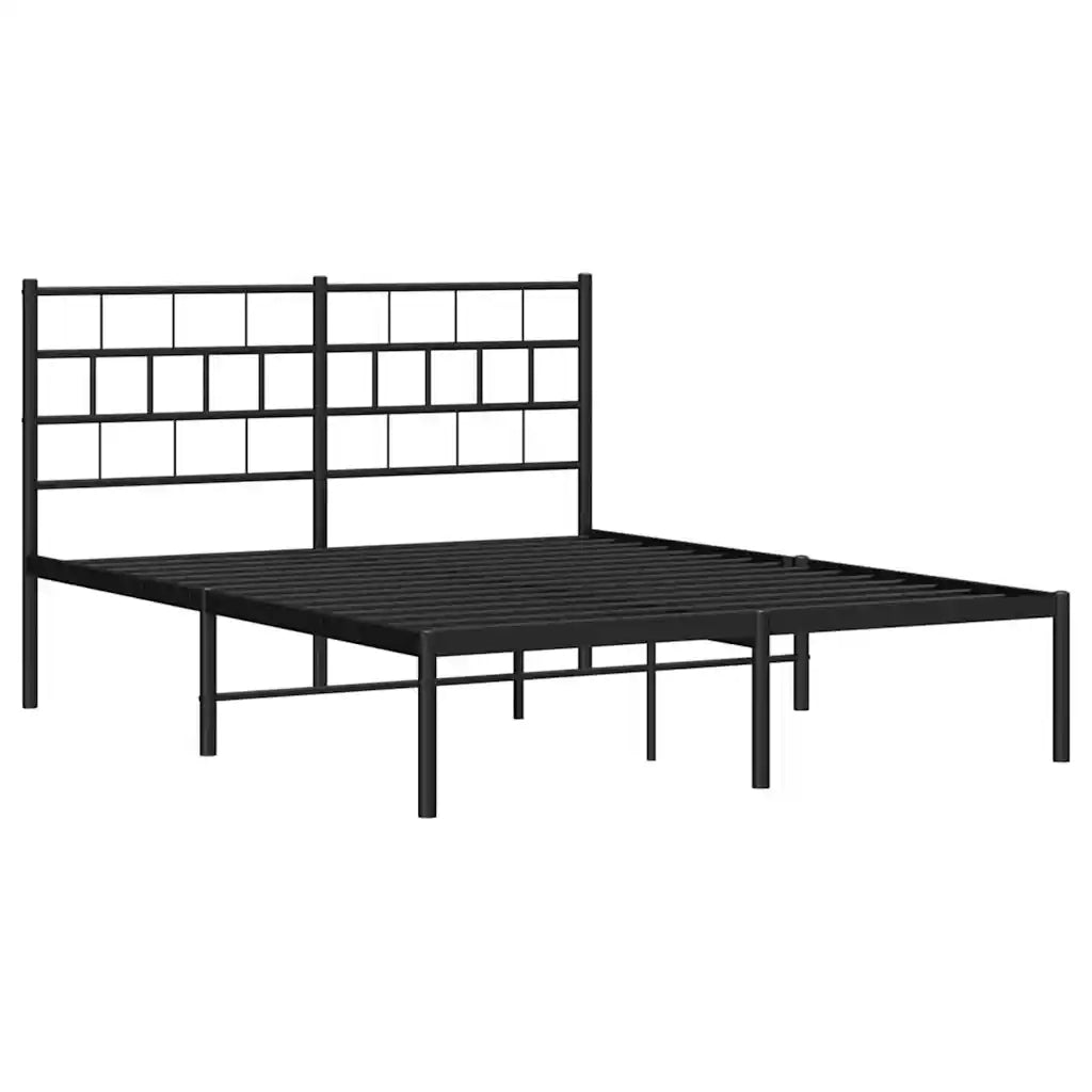 Giroletto con Testiera in Metallo Nero 135x190 cm
