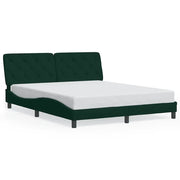 Letto matrimoniale | Letto per adulti | Giroletto senza Materasso Verde Scuro 160x200 cm in Velluto