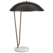 Lampada da tavolo Base in marmo nero e oro Paralume in metallo Ufficio Studio Moderno
