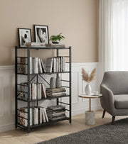 Soprana, Scaffali Ruote, 71x38x121h cm Nero