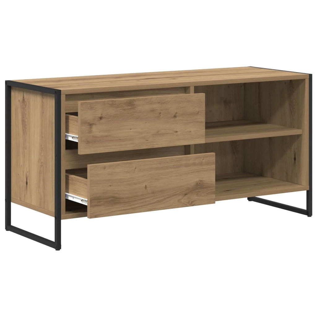 Mobile TV con cassetto-Credenza TV-Console TV Rovere Artigianale 100 x 36 x 49,5 cm 668354