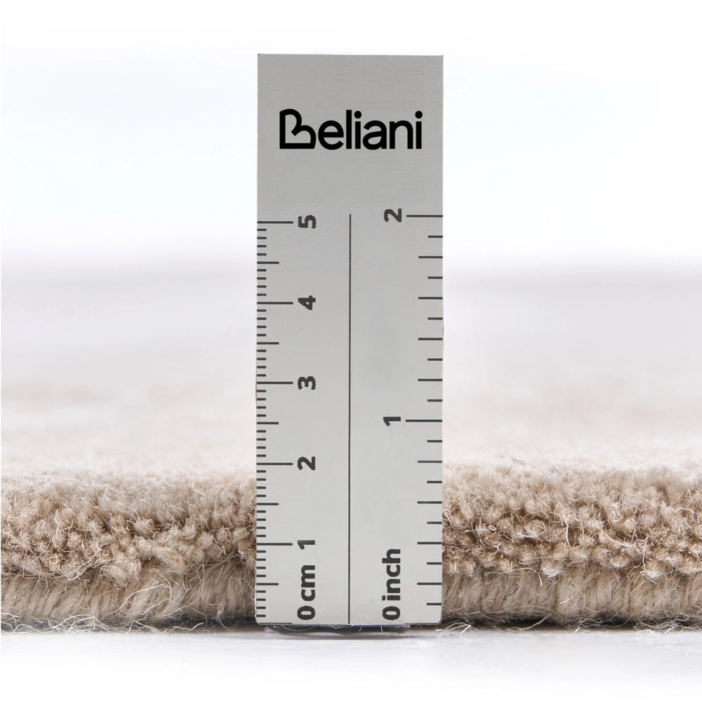 Tappeto stile moderno in viscosa e lana realizzato a mano rettangolare 160 x 230 cm beige
