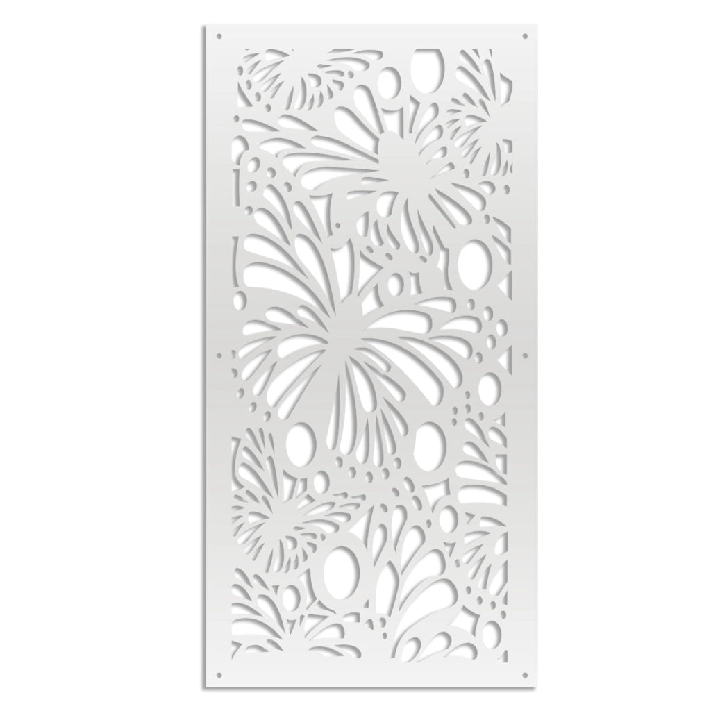 BUTTERFLY - Pannello in PVC traforato - Parasole Colore: bianco, Misura: 73x148 cm
