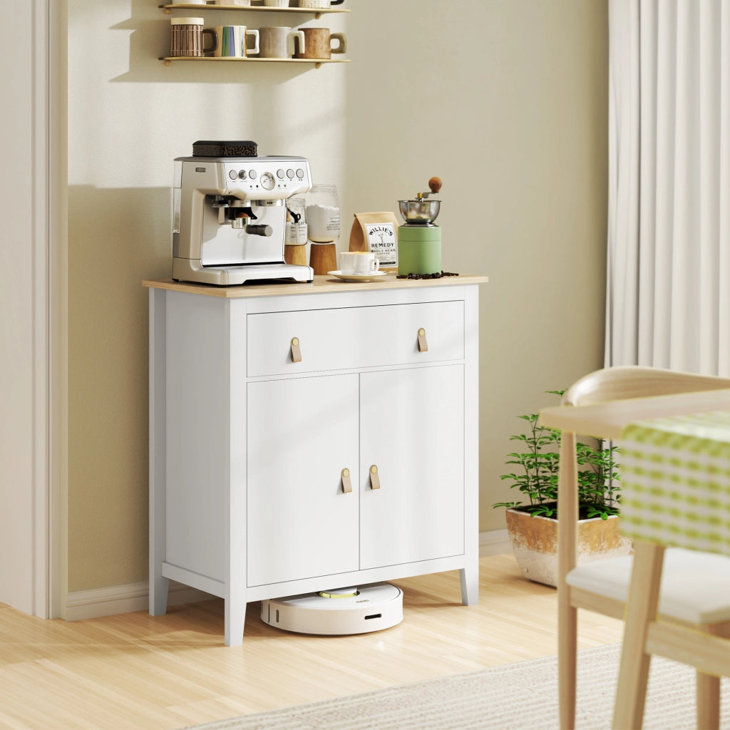 Mobile da soggiorno con 2 ante, cassetto e ripiano regolabile ¨C Minimal ¨C 80x40x90 bianco