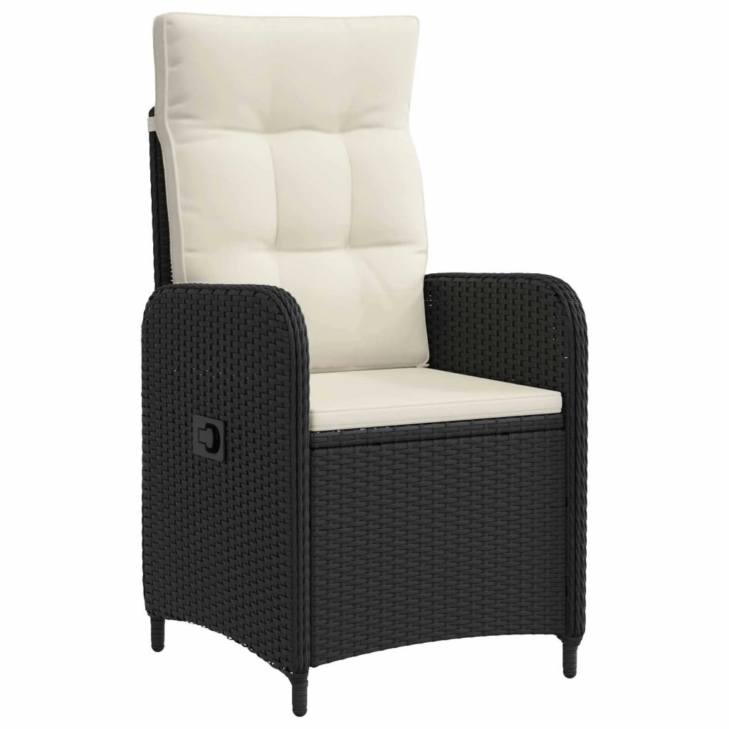 Set Lounge da Giardino 3 pz Nero e Bianco Crema 3422349
