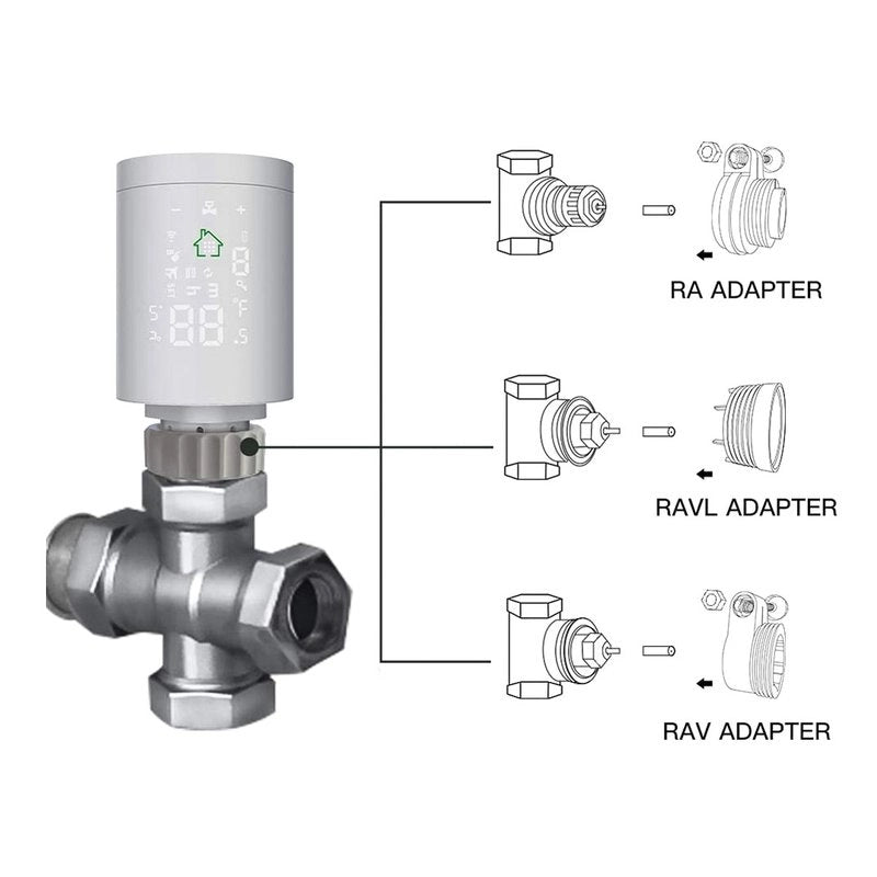 ZigBee Termostato Valvola Wireless Per Radiatore Termosifone Alimentazione Con Pile Compatibile Con Alexa e Google Home