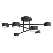 Plafoniera Moderna Thor 6 Luci Nera