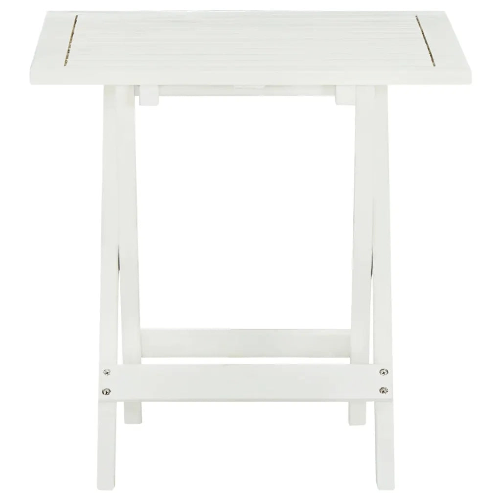 Tavolino da Giardino | Tavolo da Bistrot Bianco 46x46x47cm in Legno Massello di Acacia