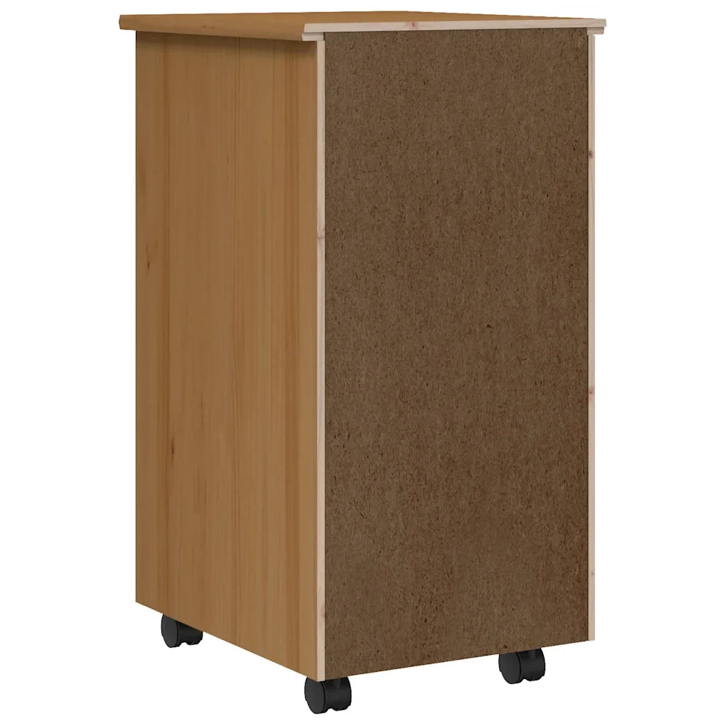 Carrello portaoggetti con cassetti 34 x 39 x 65,5 cm pratico spazio contenitivo mobile moderno in legno di pino color miele 02_0047156