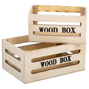 Set cassetti in legno 2 pezzi marrone 20x13x09-16x11x08h cm