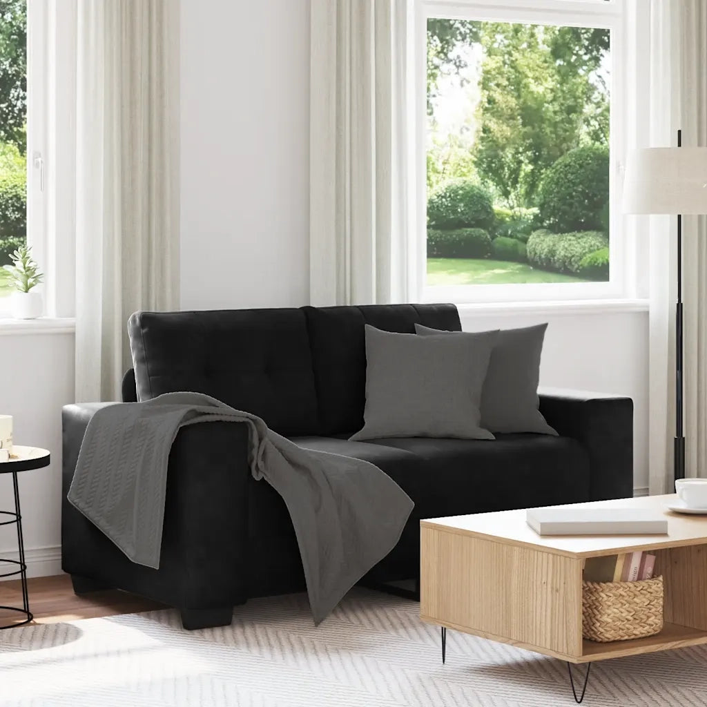 Divano Divanetto Nero 160x77x82 cm in Velluto 4105115