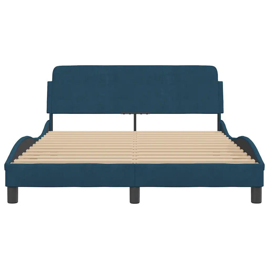 Giroletto con Testiera Dover Blu 140x190 cm in Velluto 373176