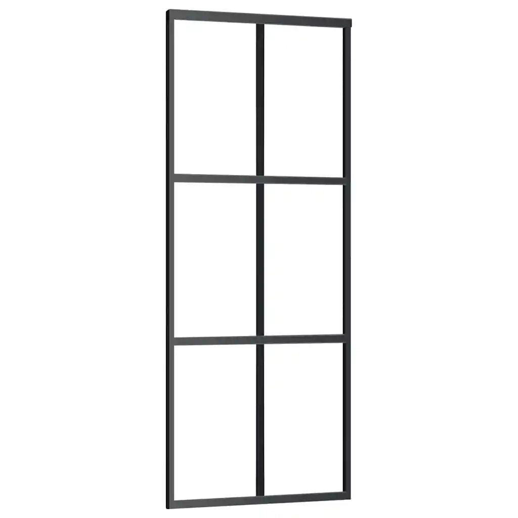 Porta Scorrevole con Ferramenta Nera 76x205 cm in Vetro ESG 3375784