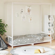 Giroletto per Bambini Bianco 80x200cm in Legno Massello di Pino 834520