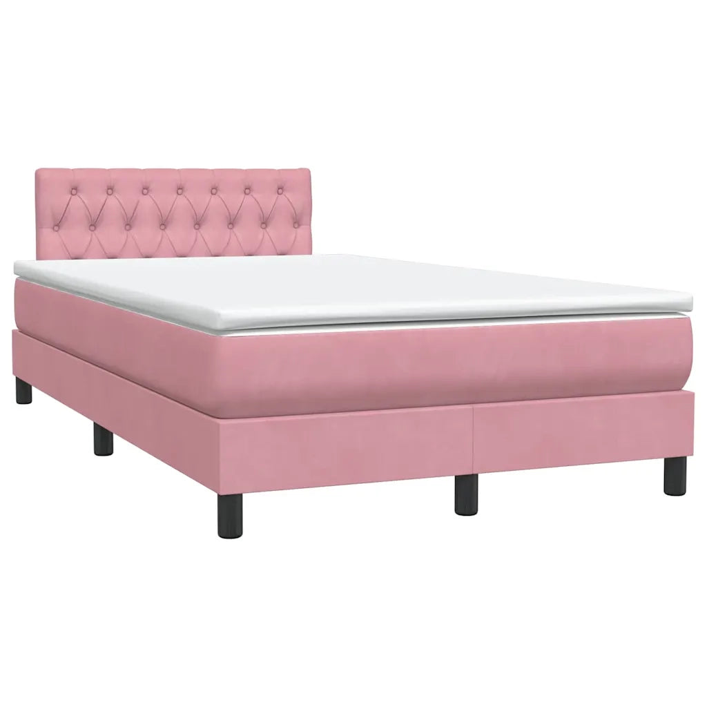 Giroletto a Molle con Materasso Rosa 120x220 cm in Velluto 3316544