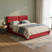 Letto Matrimoniale Alcatron, Letto Matrimoniale Sfoderabile Made in Italy, Rosso