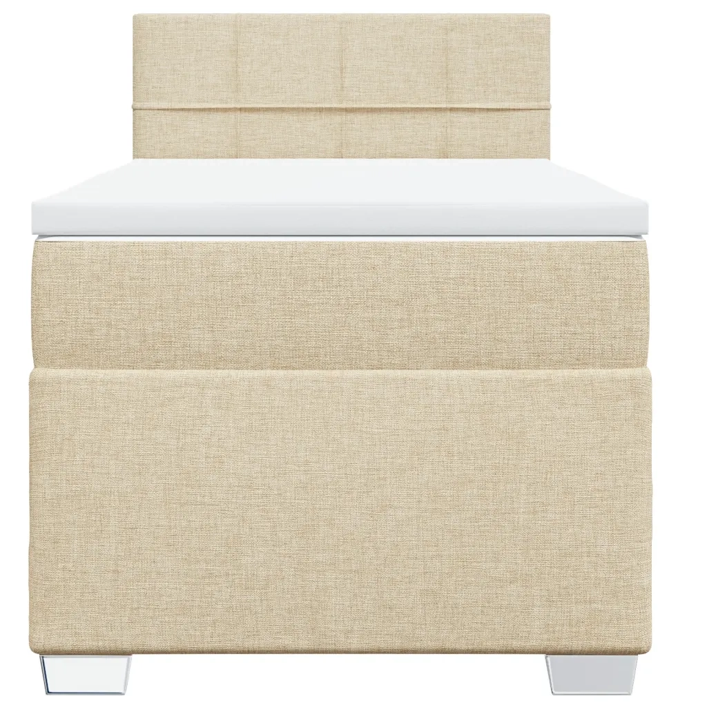 Giroletto a Molle con Materasso Crema 90x200 cm inTessuto 3288076
