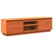 Mobile TV multimediale mensola TV mobile TV sala da pranzo soggiorno camera da letto finitura a cera 140 x 35 x 40 cm legno massello di pino marrone 02_0027560