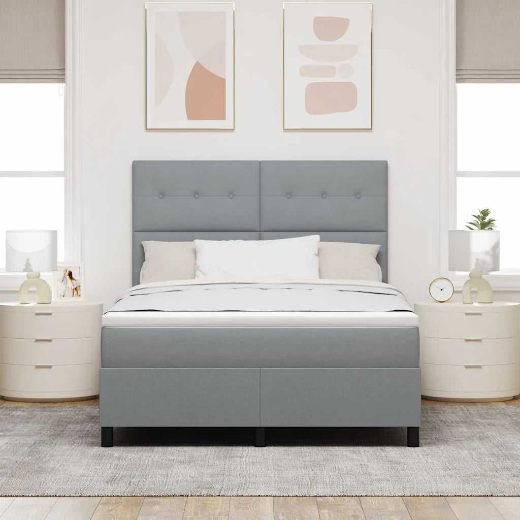 Letto a molle con materasso Grigio chiaro 160 x 200 cm Tessuto 3342879