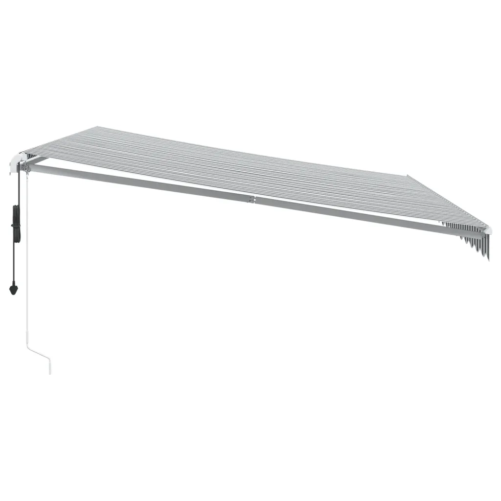 Tenda Retrattile Automatica LED Antracite e Bianco 450x350 cm 3215799
