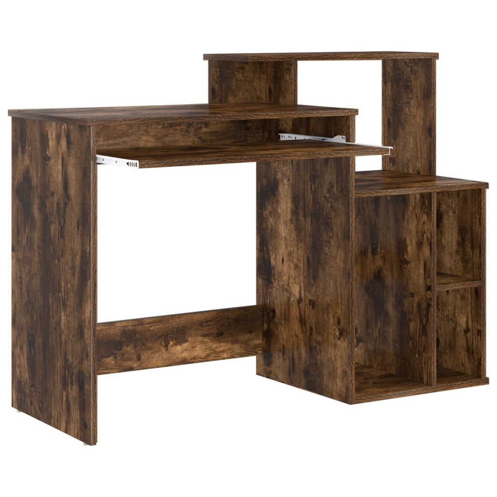 Scrivania con storage Rovere affumicato 120.5x44x88.5 cm Legno ingegnerizzato