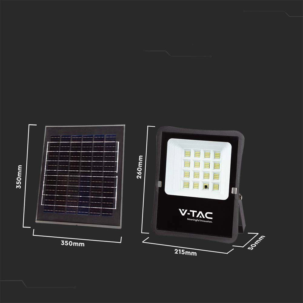 Faro LED solare V-TAC 16W 4000K 1600lm IP65 telecomando