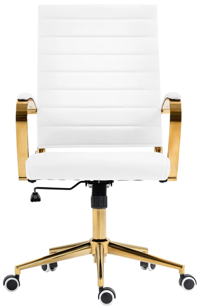 Sedia da ufficio in similpelle Havanna bianco
