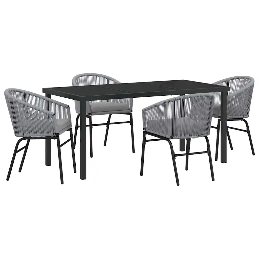 Set da Pranzo per Giardino 5 pcs Antracite