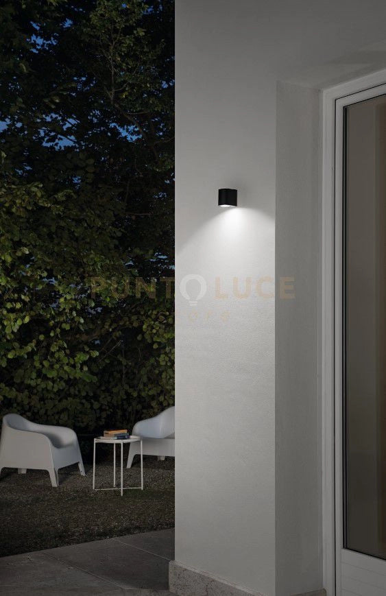 APPLIQUE ZENO ROUND NERO 1 LUCE ATTACCO GU10 IP65 H.8CM