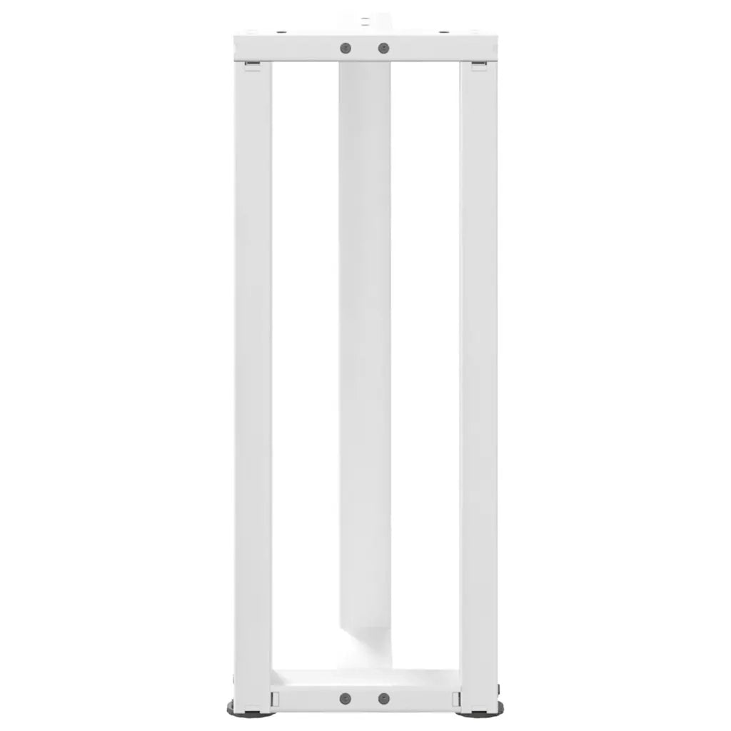 Gambe per Tavolo Consolle a Forma di T 2 pz Bianche 25x28x(72-73) cm Acciaio