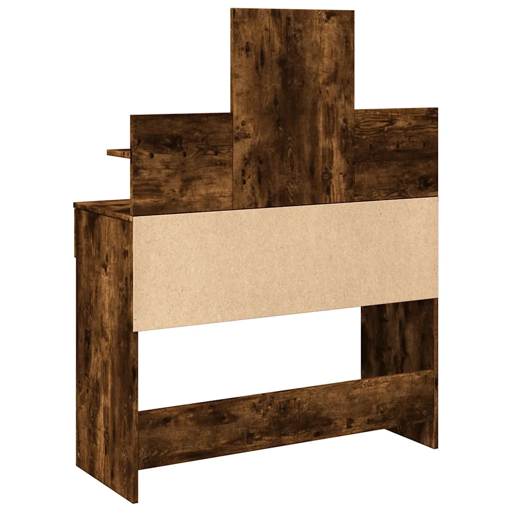 Toeletta con LED Rovere Fumo 100x40x130 cm 848203