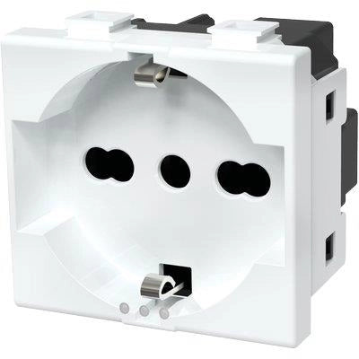 PRESA SCHUKO + SICUREZZA ABM - BIANCO VOLT 250 A 10/16 2P+T- 8 pezzi