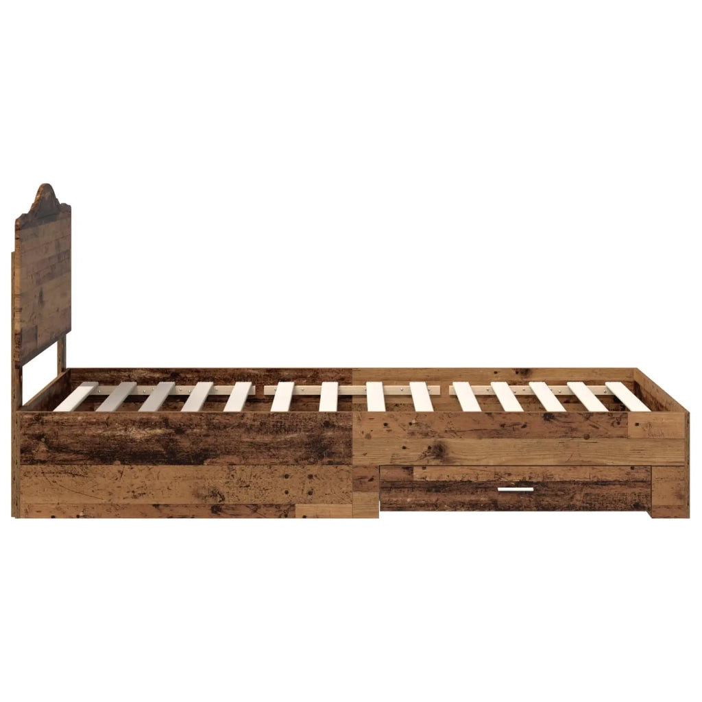 Struttura del letto Legno vecchio 90 x 190 cm Legno multistrato