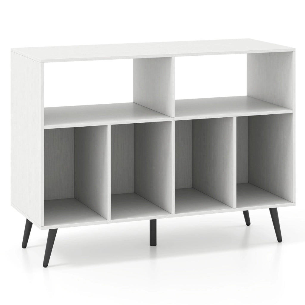 Mobiletto per giradischi a 3 livelli con scaffali per vinili tavolino per dischi con 5 gambe,Supporto per giradischi Bianco