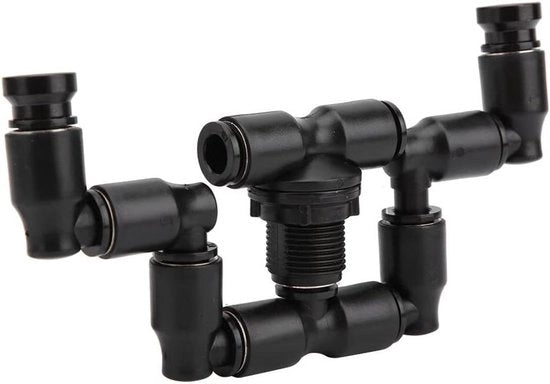 Sistema per acquari adattabile a doppio contenitore con connettore 1/4 per nebbiatura e irrigazione del terrario per rettili