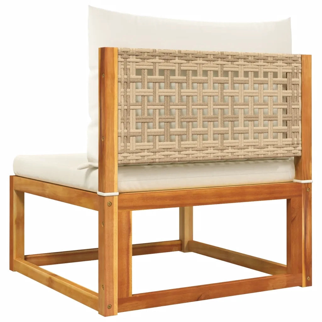 Set di divani da giardino 4 pezzi con cuscini in legno di acacia e rattan 3278935