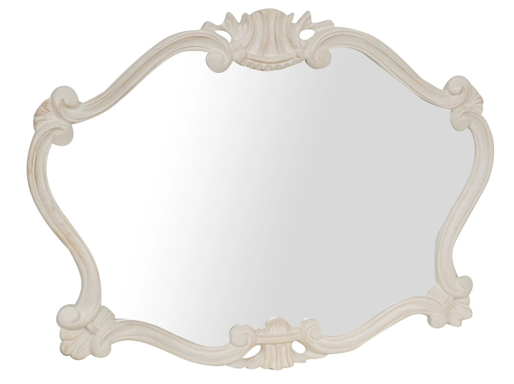 Biscottini SPECCHIERA DA PARETE IN LEGNO FINITURA BIANCA ANTICATA MADE IN ITALY Specchio