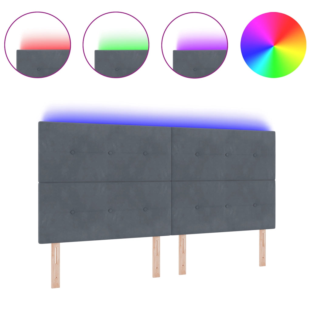 Testata LED  Grigio Scuro 100 cm Velluto