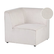 Modulo a un posto con angolo sinistro in velluto a coste beige stile moderno