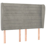 Testiera | Testata ad Orecchio Grigio Chiaro 147x23x118/128 cm in Velluto