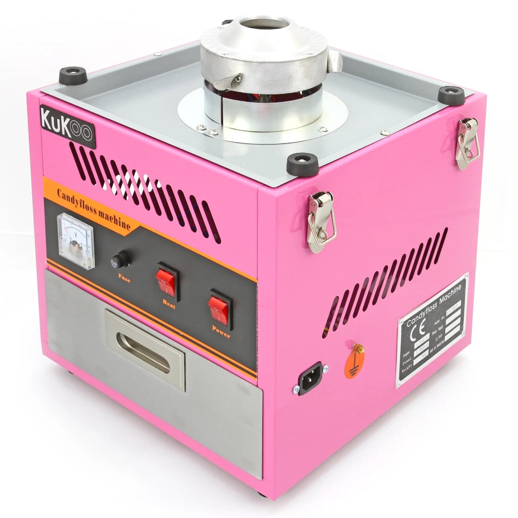 Macchina Zucchero Filato Rosa Retrò 50 cm Acciaio Inox