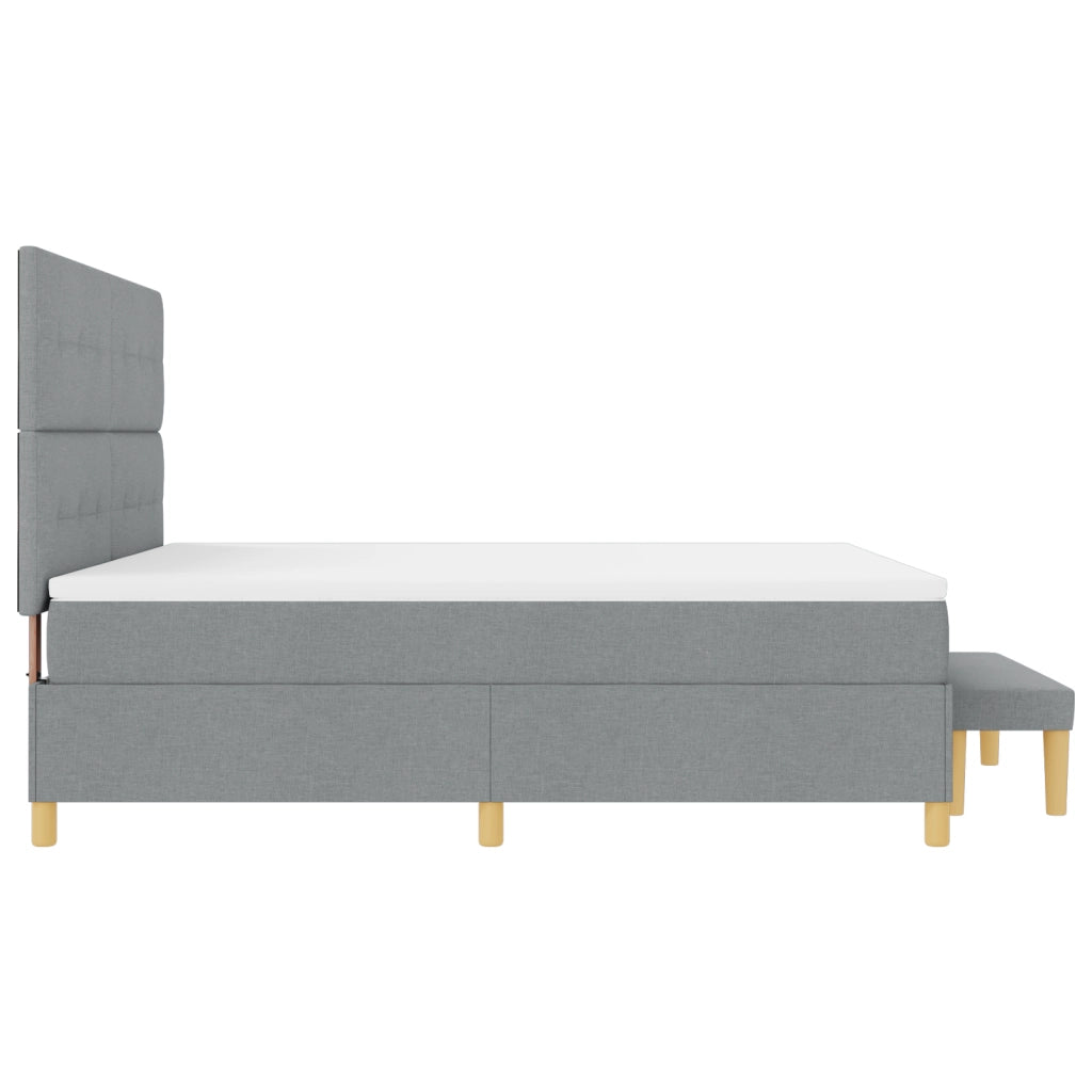 Letto a Rete con Materasso e Panchina Grigio Chiaro 180x200 cm Tessuto