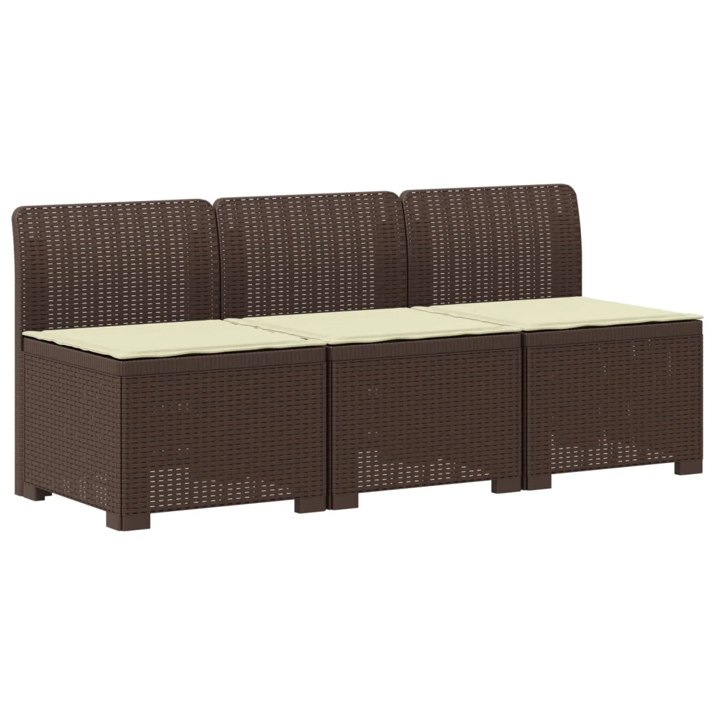 Divano da giardino 3 posti con cuscini in look rattan PP 8011964
