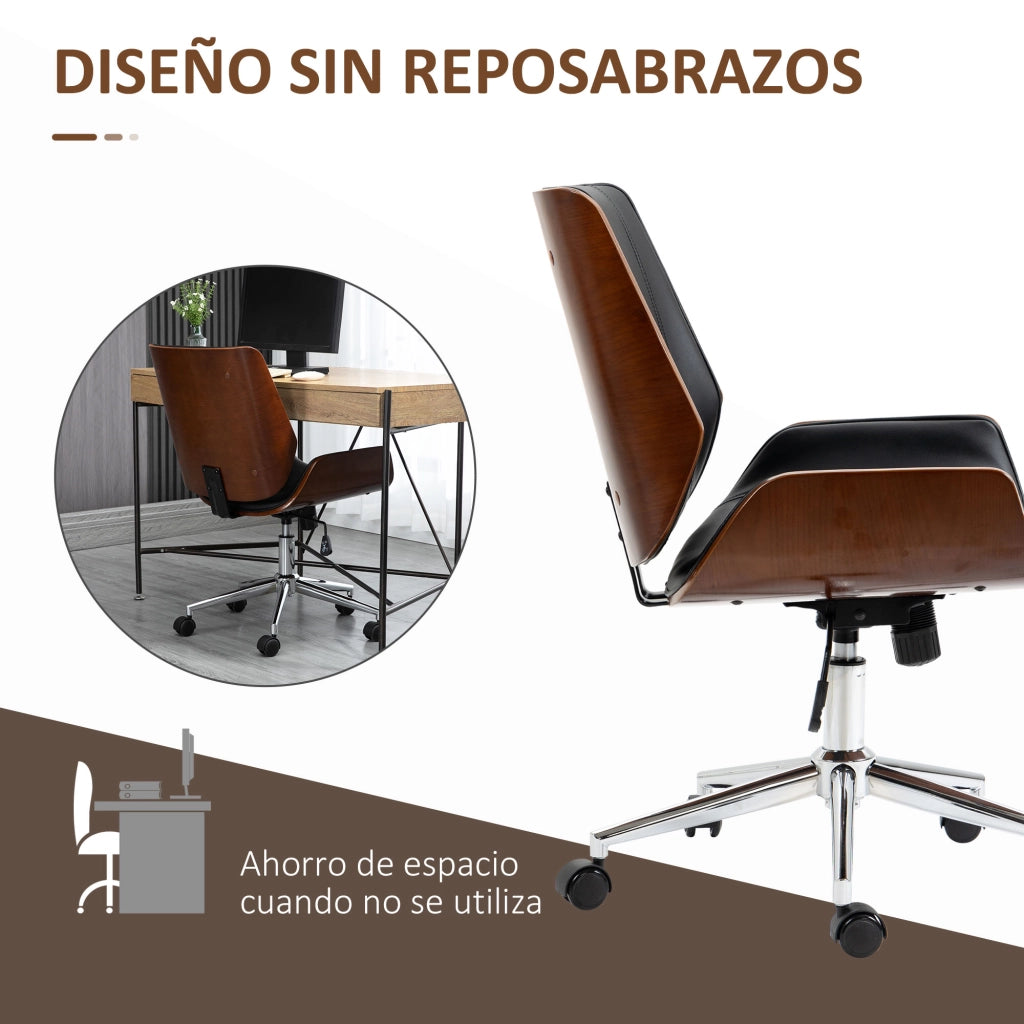 Sedia da ufficio girevole con schienale regolabile ¨C zephmum ¨C nero 51x65,5x82-92 cm
