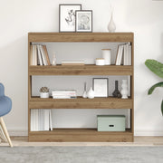 Mobile per libri/separatore di stanze in rovere artigianale - 100x30x103cm, realizzato in legno ingegnerizzato
