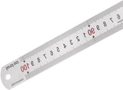 Liniaal in acciaio inossidabile 100cm - Strumenti di misura per progettazione architettonica con lettura doppia | Argento, Strumenti di precisione per misurazioni