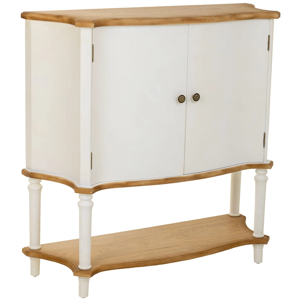 Tavolino da ingresso in legno bianco 106x37x105h cm