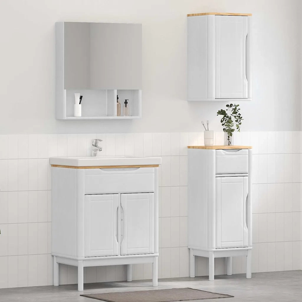 Set di mobili per il bagno con cassetto FLORO 3 pcs Bianco 3385884